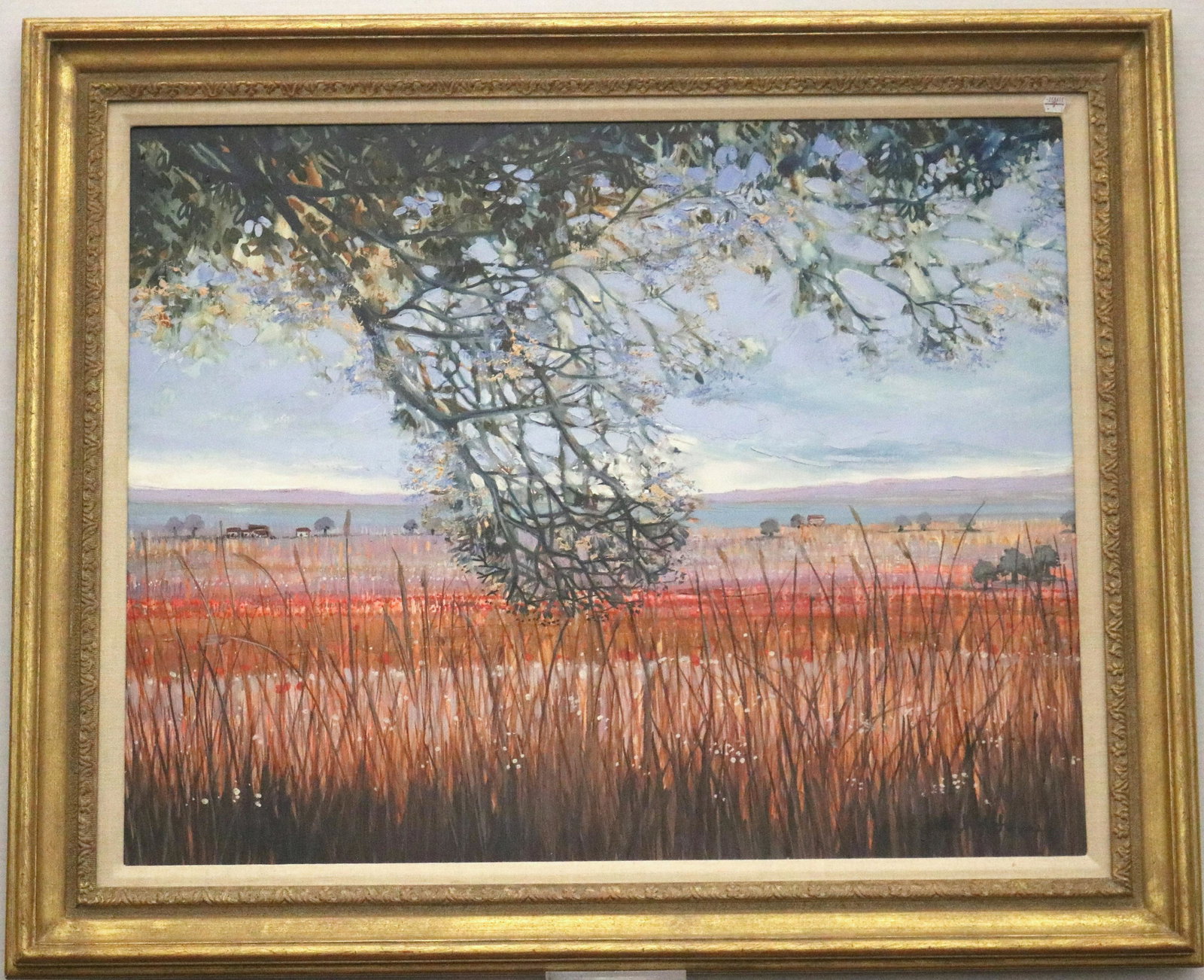 MICHEL-HENRY (French, 1928 - 2016). Poppy Village, Oil on canvas. Signed lower right. Framed . (1 of 3)