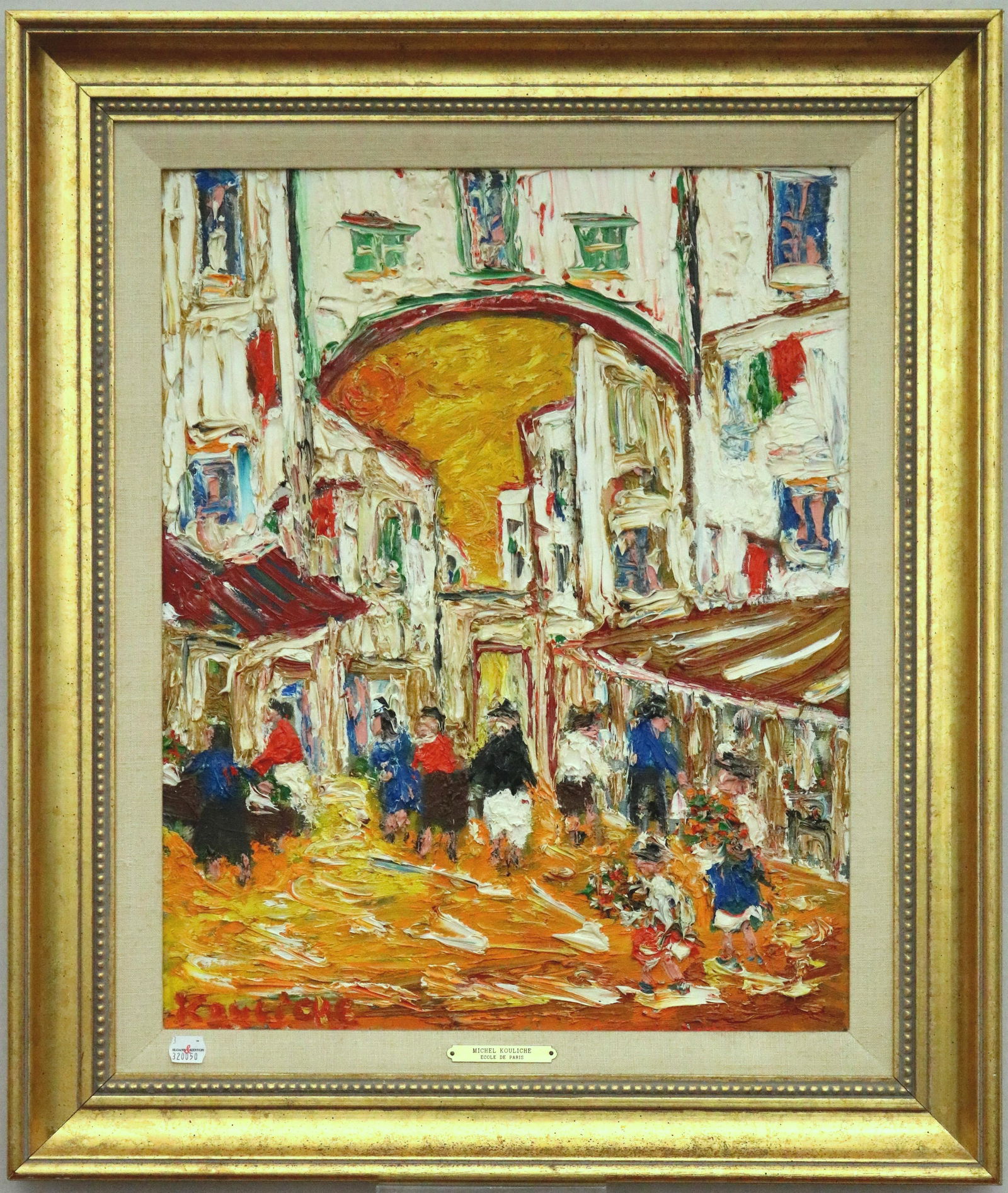 MICHEL KOULICHE (French, 1922-2010). Paris, 1981, Oil on canvas. Signed lower left corner. Verso (1 of 3)