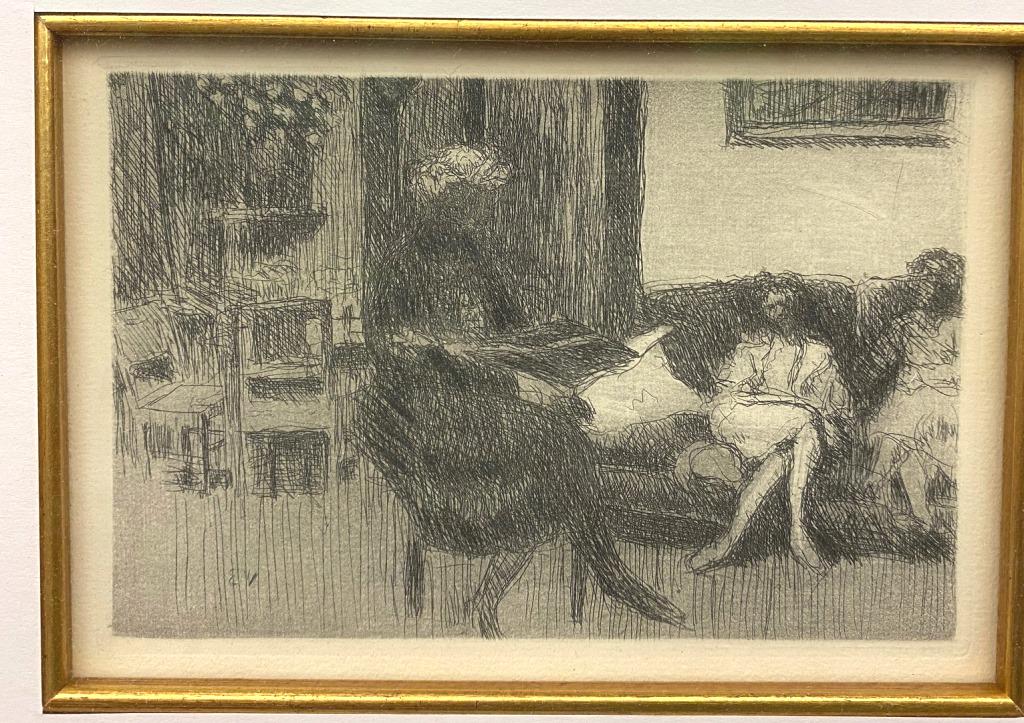 EDOUARD VUILLARD (French, 1868 - 1946). Interior Au Canape, circa 1930, Etching printed on (1 of 8)