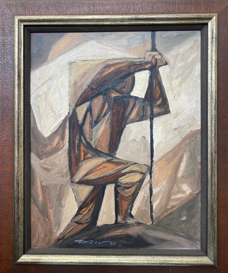 AUGUSTO MARIN (Puerto Rican, 1921 - 2011). Untitled (the Field Worker), 1961, Oil on board. Signed (1 of 7)
