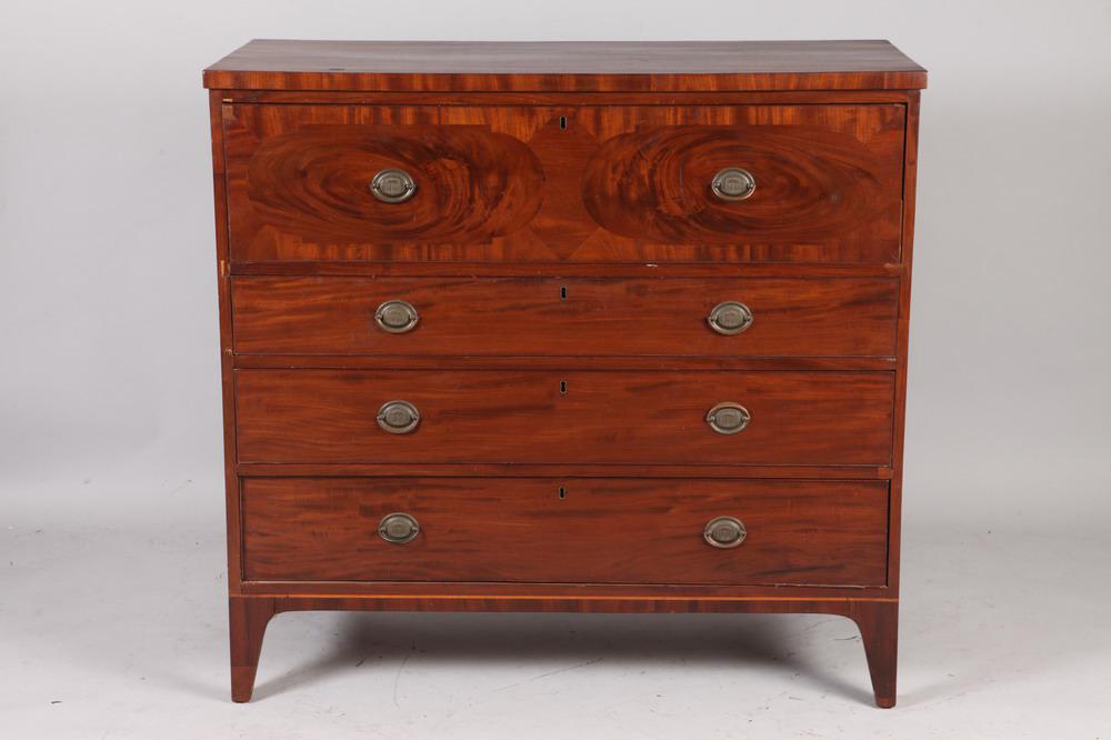AMERICAN FEDERAL INLAID MAHOGANY FOUR-DRAWER CHEST . made New York. - H: 43 1/2 in; W: 46 1/4 in.; (1 of 1)