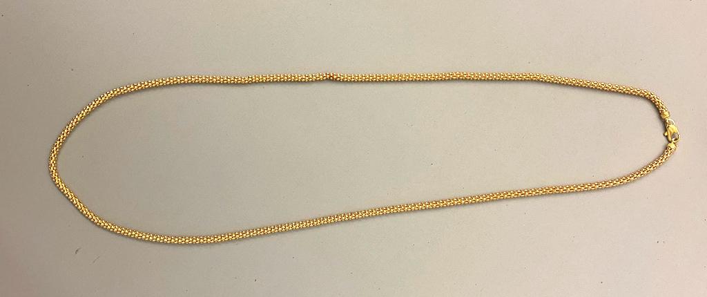 ITALIAN 18K (750) YELLOW GOLD FLEXIBLE-LINK CHAIN NECKLACE, - L: 28". Wt.: 12 dwt. (1 of 10)