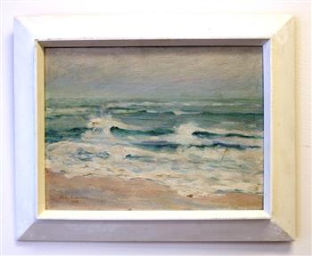 PHILIP RICHARDSON WHITNEY (American, 1878 - c. 1960). Breakers, 1950, Oil on Canvas. Signed and: PHILIP RICHARDSON WHITNEY (American, 1878 - c. 1960). Breakers, 1950, Oil on Canvas. Signed and dated lower right hand corner. Framed. - 12" x 16"; Frame: 16" x 20"