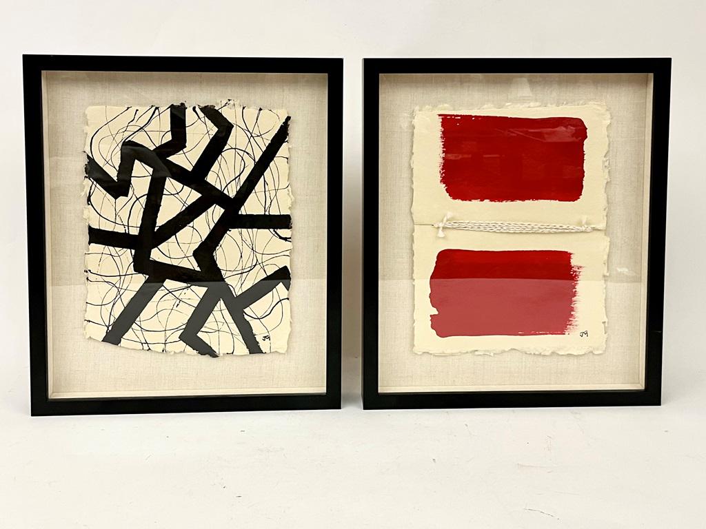 JOHN MAYBERRY (American, 20th/21st Century). Red Horizons, Mixed media on paper. Ink signed with (1 of 14)