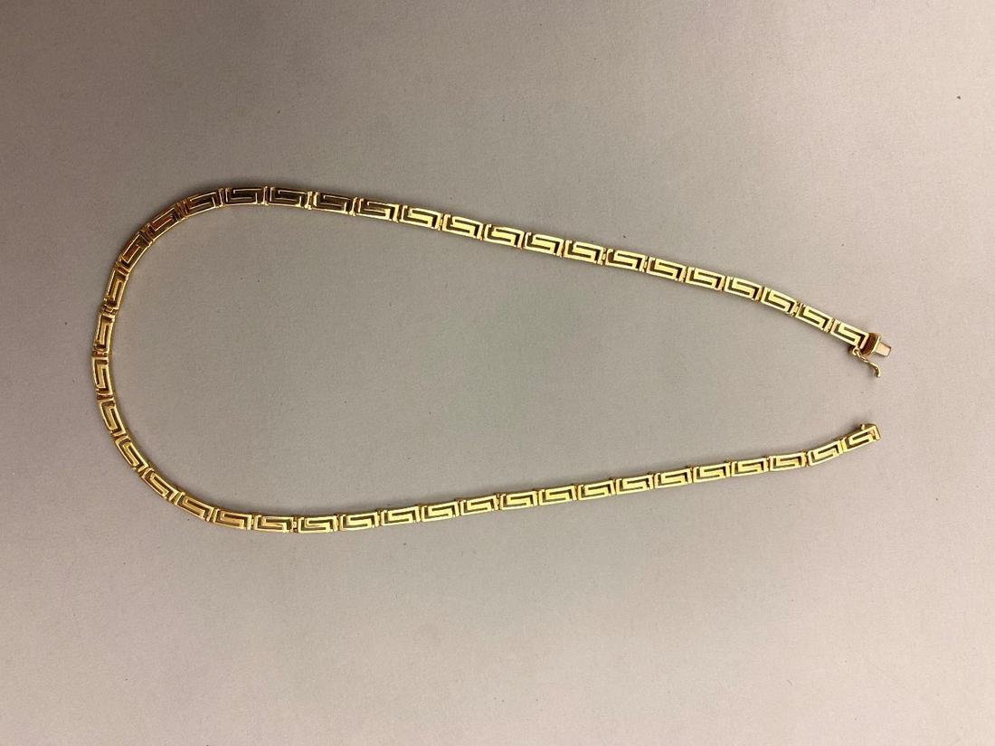 ITALIAN 14K YELLOW GOLD OPENWORK BAR-LINK FLEXIBLE CHOKER, - Wt. 10 dwt. (1 of 7)