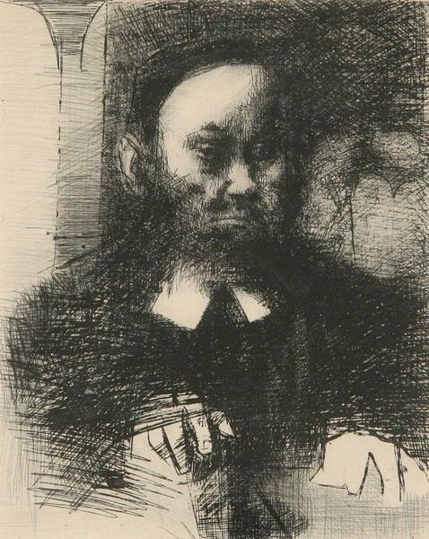 JACK LEVINE (American, b. 1915). ASHKENAZI II, 196: JACK LEVINE (American, b. 1915). ASHKENAZI II, 1964, signed in pencil and numbered 41/100, lower margin. Etching and aquatint on paper - Plate: 9 1/2 in. x 7 3/4 in.