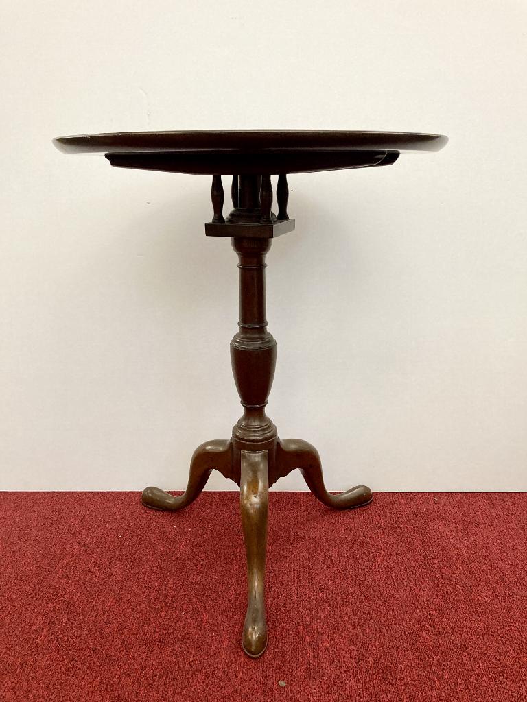 MAHOGANY DISH-TOP, PEDESTAL BASE SIDETABLE, 19th century. (1 of 4)