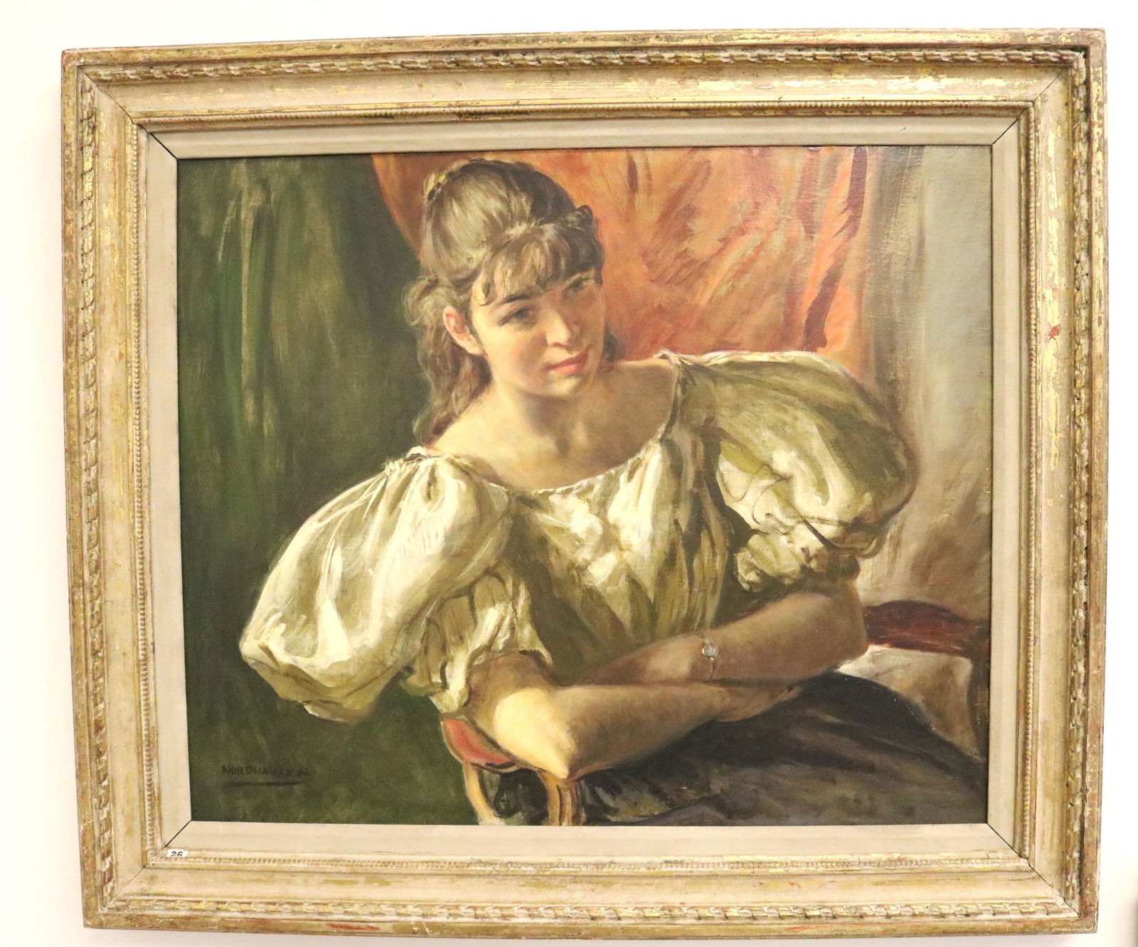 AUGUST HENRY NORDHAUSEN, (American, 1901-1993.). The Old Fashioned Blouse, Oil on canvas. Signed (1 of 14)