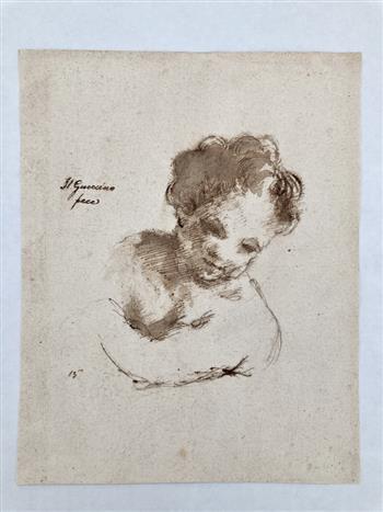 ATTRIBUTED TO GIOVANNI FRANCESCO BARBIERI, BETTER KNOWN AS GUERCINO (Italian, 1591 - 1666). Study of (1 of 9)