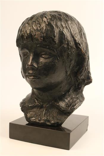 PIERRE-AUGUSTE RENOIR (French, 1841 - 1919). Coco, circa 1907-08, Bronze bust with a foundry stamp (1 of 19)