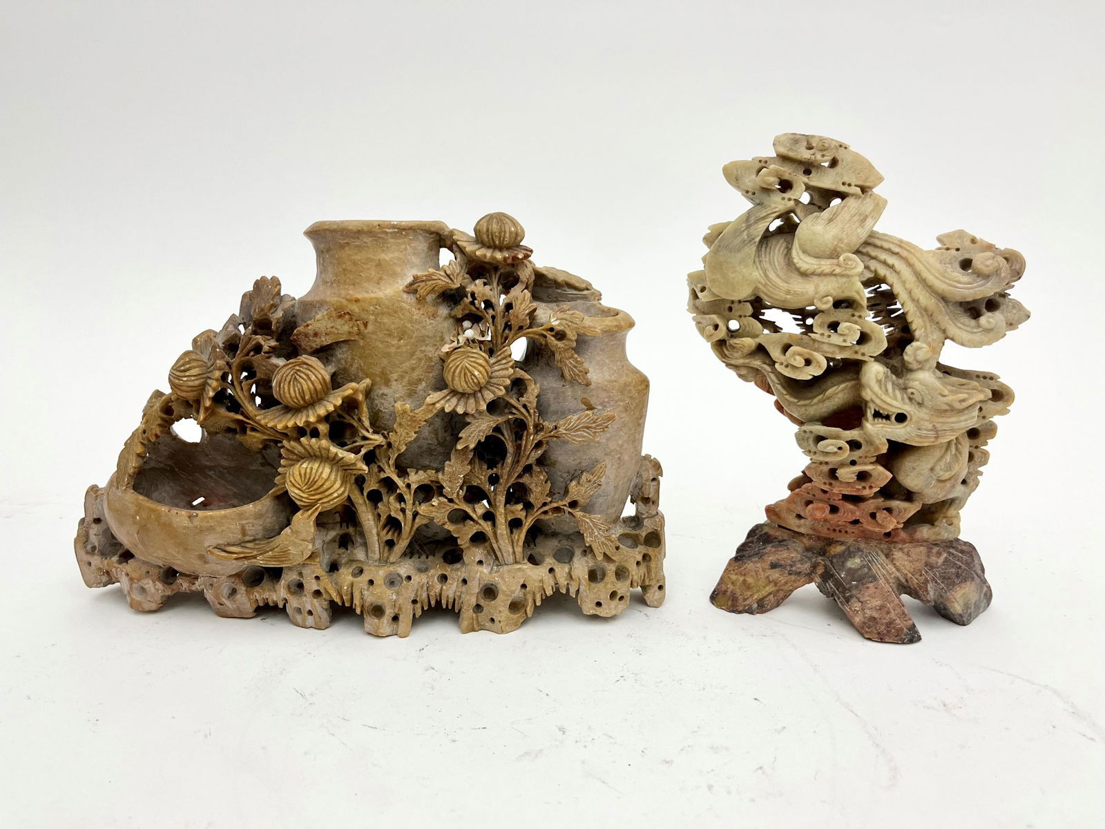 TWO CHINESE SOAPSTONE CARVINGS , (1 of 10)