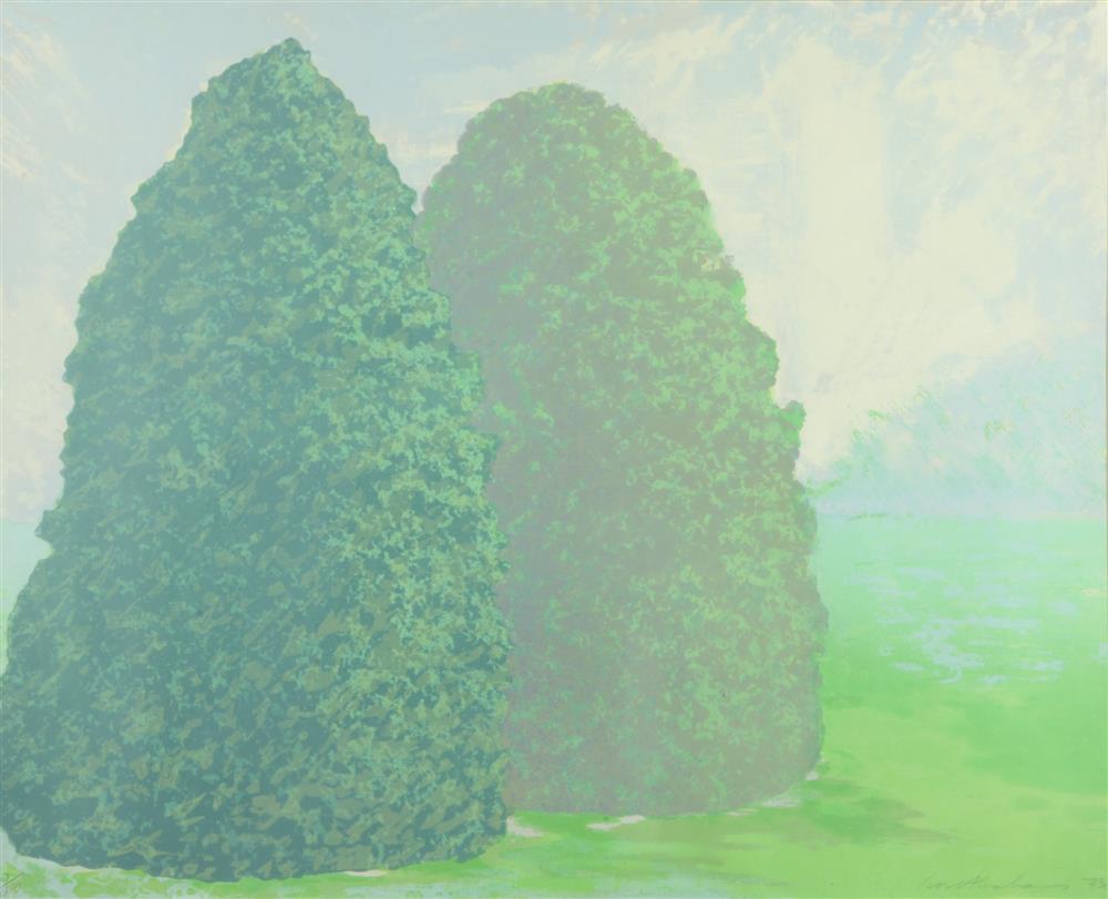 IVOR ABRAHAMS, R.A. (British, 1935-2015). Double Shrub I, 1973, Limited edition lithograph on paper (1 of 3)