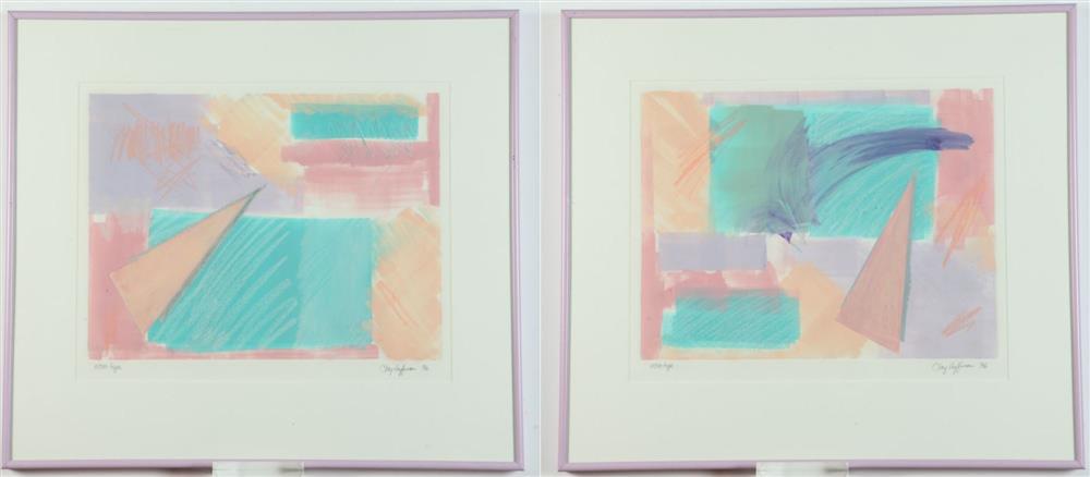 CLAY HUFFMAN (American, 1957-2001). Pair of Untitled Monotypes, 1986, Pair of monotype prints. (1 of 9)