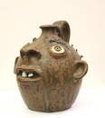 NORTH CAROLINA STUDIO POTTERY FACE JUG. Signed "Horse Shoe/Leftwich/Pottery/N.C./9-8-05",