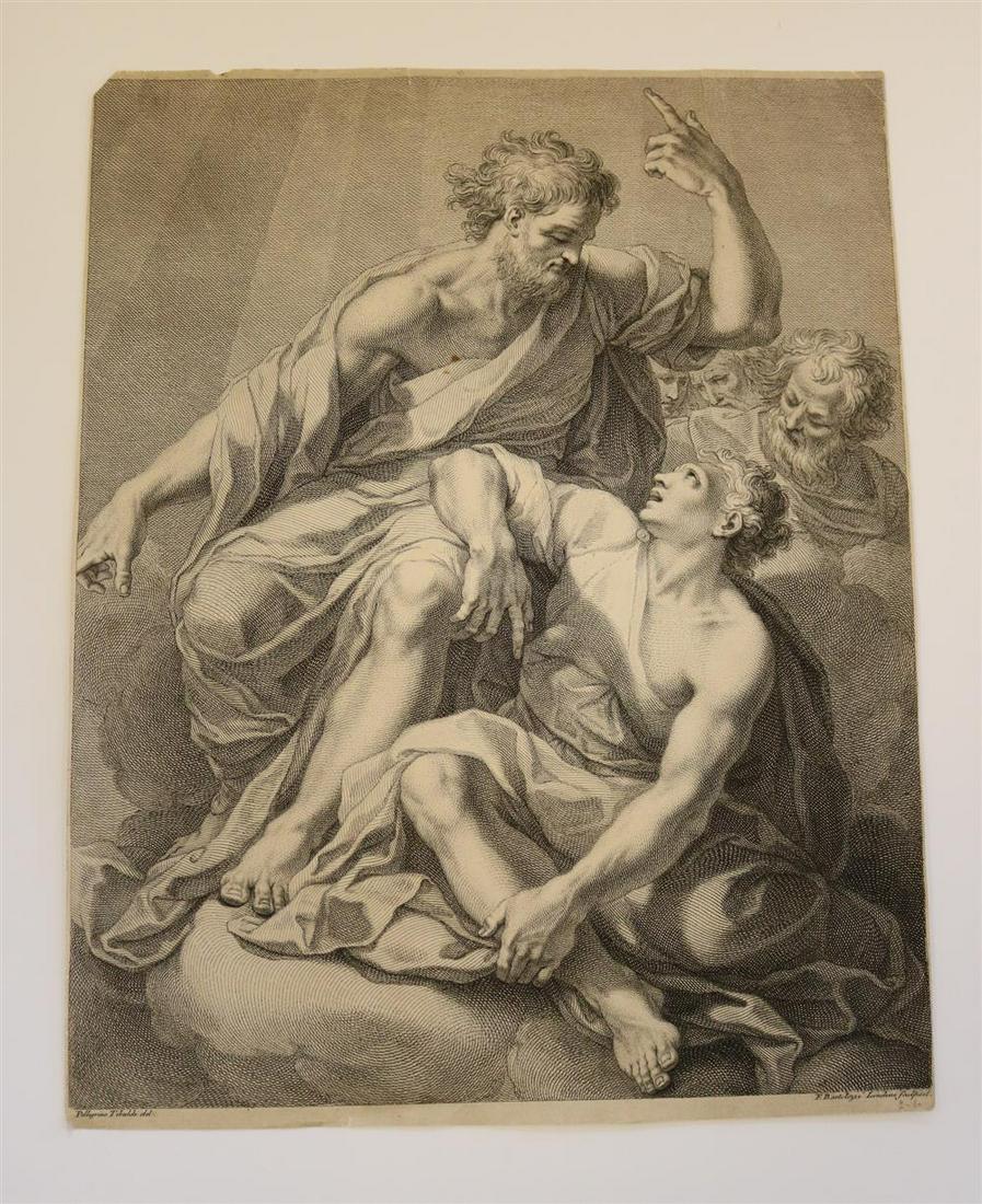 FRANCESCO BARTOLOZZI (Italian / English, 1727 - 1815). My Son Attend unto My Wisdom and Low Thine: FRANCESCO BARTOLOZZI (Italian / English, 1727 - 1815). My Son Attend unto My Wisdom and Low Thine Ear to My Understanding. Proverbs Ch. V., circa 1767, Engraving on paper based upon a design created b