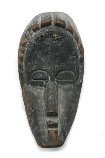 AFRICAN IVORY COAST OR LIBERIAN BASSA PEOPLES PASSPORT MASK. Hand carved and decorated wooden (1 of 6)