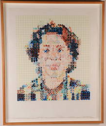 CHUCK CLOSE (American, 1940 - 2021). LESLIE, 1986, Limited edition woodcut in colors on Japon paper