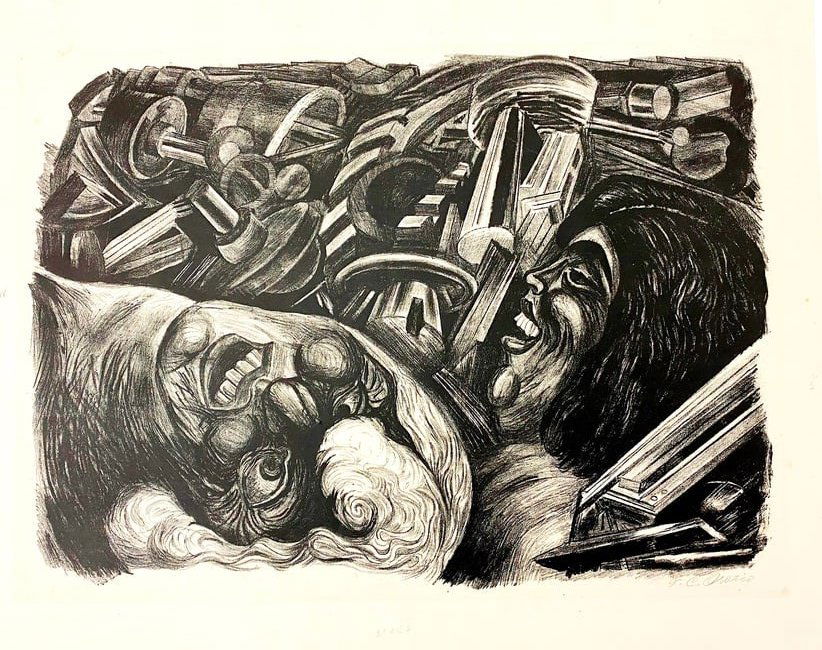 JOSE CLEMENTE OROZCO (Mexican, 1883â€“1949). Machines (Dos Cabezas y Maquinas), 1935, Limited (1 of 11)