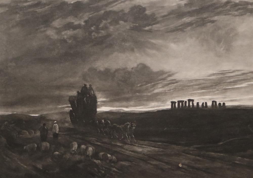 SIR FRANK SHORT (British, 1857-1945). Stonehenge at Daybreak, 1897, Mezzotint after Joseph Turner (1 of 16)