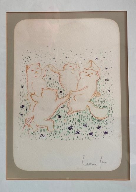 LEONOR FINI (Italian / Argentine, 1907-1996). CATS, Lithograph with colors of an edition of 285 (per: LEONOR FINI (Italian / Argentine, 1907-1996). CATS, Lithograph with colors of an edition of 285 (per verso label). Pencil signed lower right hand corner. Framed. Not examined out of frame. - sight: 10