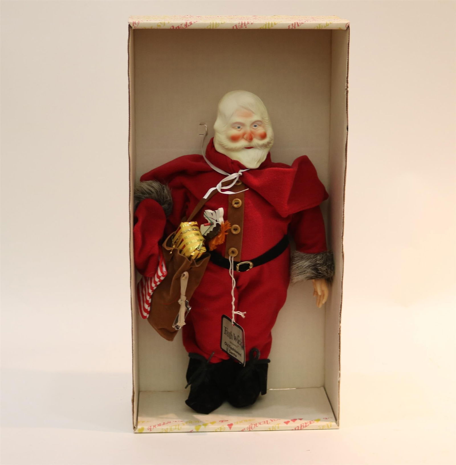 FAITHWICK FOR EFFANBEE "OLD FASHIONED SANTA" HARD PLASTIC DOLL, 1982. - H: 17 in.: FAITHWICK FOR EFFANBEE "OLD FASHIONED SANTA" HARD PLASTIC DOLL, 1982. In original box - H: 17 in.