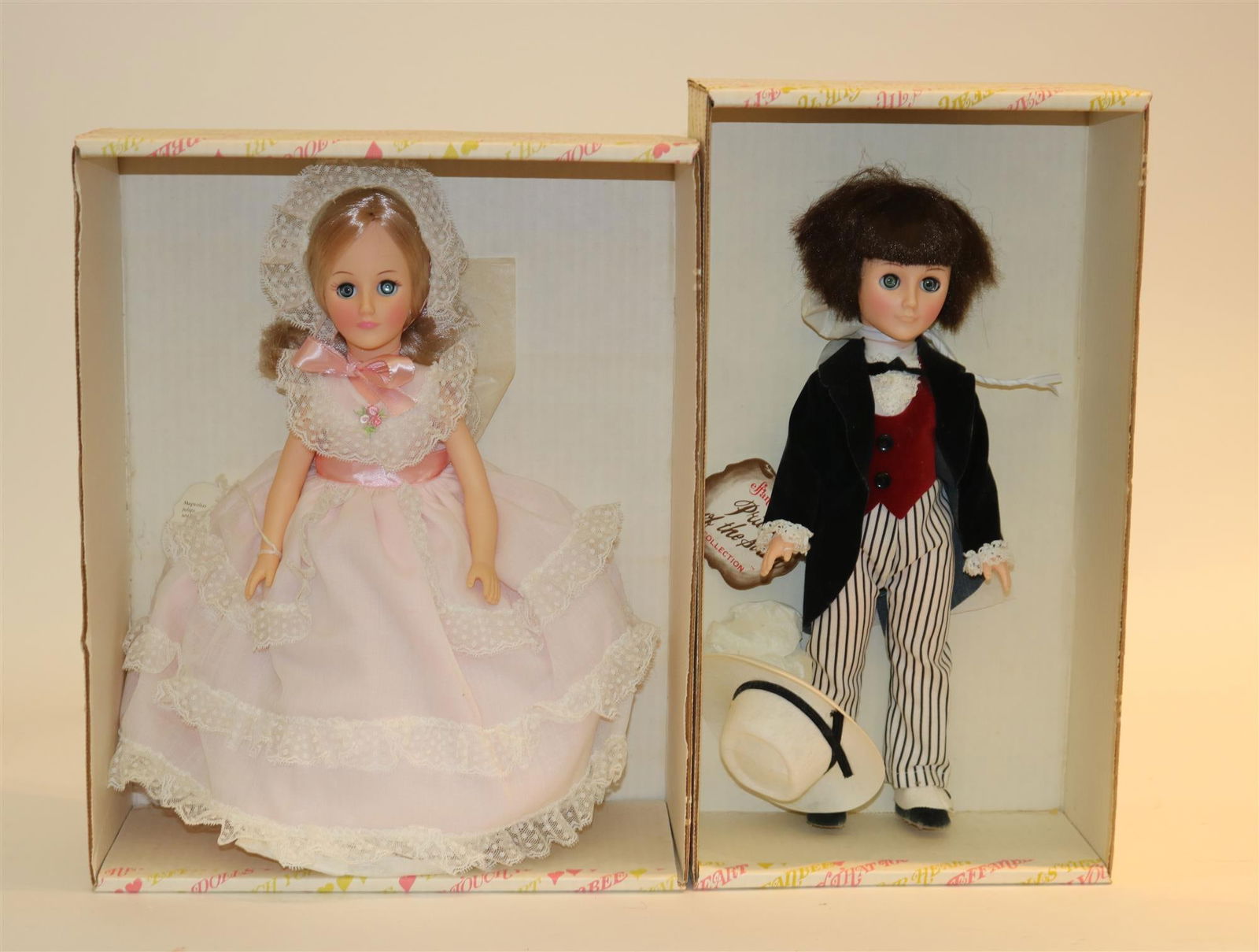 EFFANBEE "PRIDE OF THE SOUTH" COLLECTION HARD PLASTIC DOLLS. #3331, #3333, #3335 and #3336.: EFFANBEE "PRIDE OF THE SOUTH" COLLECTION HARD PLASTIC DOLLS. #3331, #3333, #3335 and #3336. Four dolls in original boxesIncluding "Charleston", "Natchez", "Riverboat Gambler" and "Savannah"