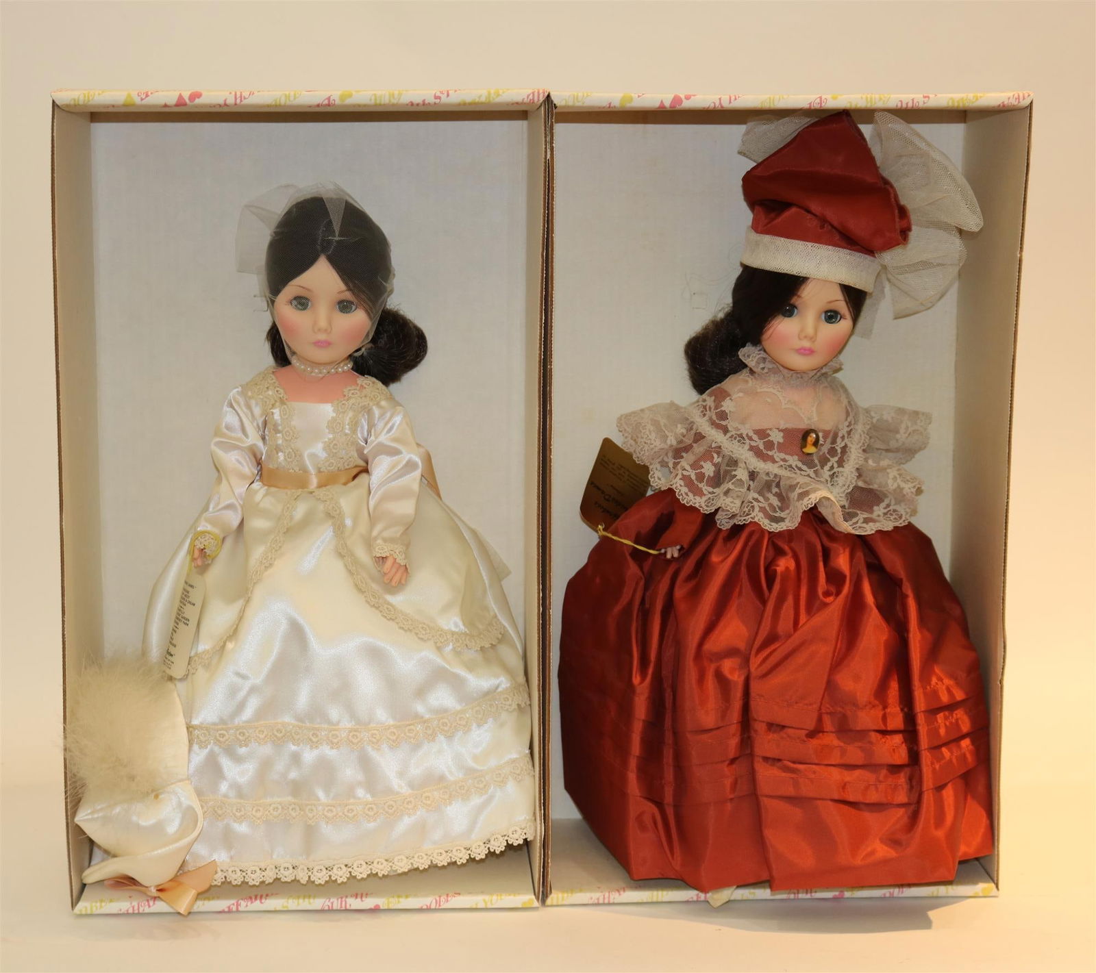 FIVE EFFANBEE "GRAND DAMES" HARD PLASTIC DOLLS,: FIVE EFFANBEE "GRAND DAMES" HARD PLASTIC DOLLS. In original boxes.