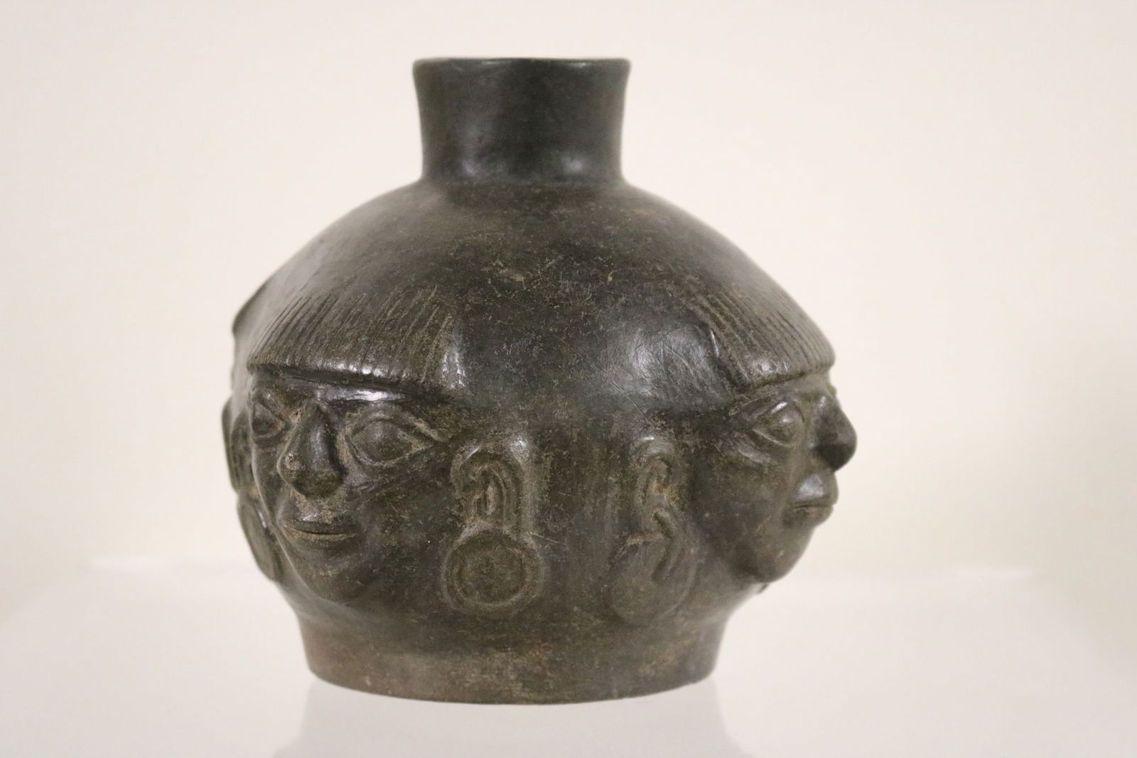PERUVIAN MOCHE BLACKWARE POTTERY VESSEL, (1 of 12)