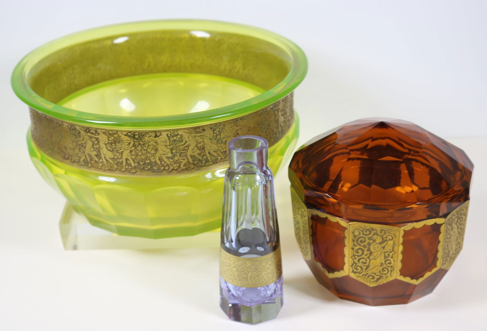 THREE PIECES MOSER KARLSBAD CRYSTAL, (1 of 15)