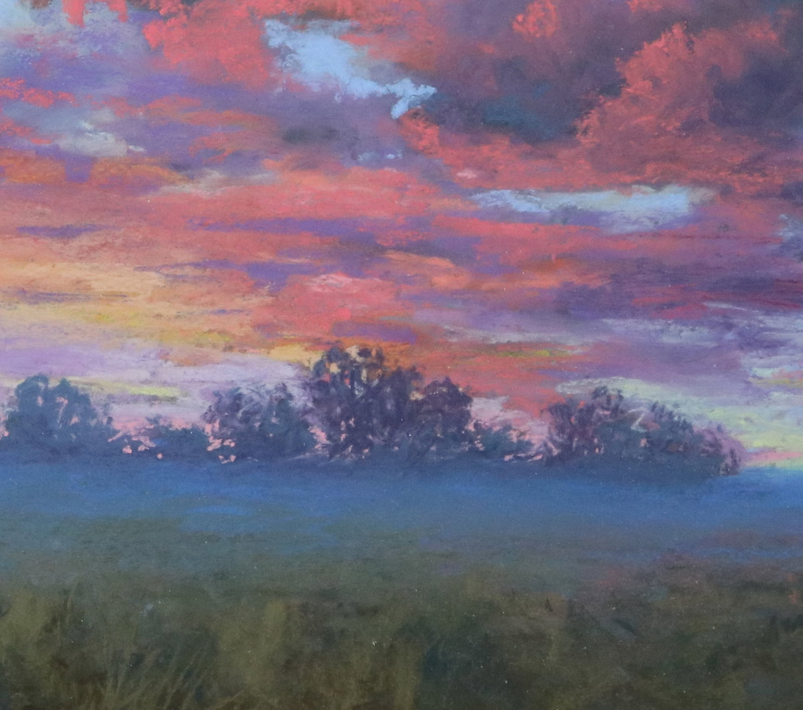 DALE MARTIN (American, 20th century). Loud Silence, Pastel on Paper. Signed lower right hand corner.: DALE MARTIN (American, 20th century). Loud Silence, Pastel on Paper. Signed lower right hand corner. Framed. Not examined out of frame. - 11 x 24 inches; frame: 23 x 35 inches