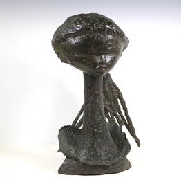 ANGEL BOTELLO. (Puerto Rican, 1913-1986). GIRL WITH PONYTAIL, Bronze. Signature, 7/12 numbered,