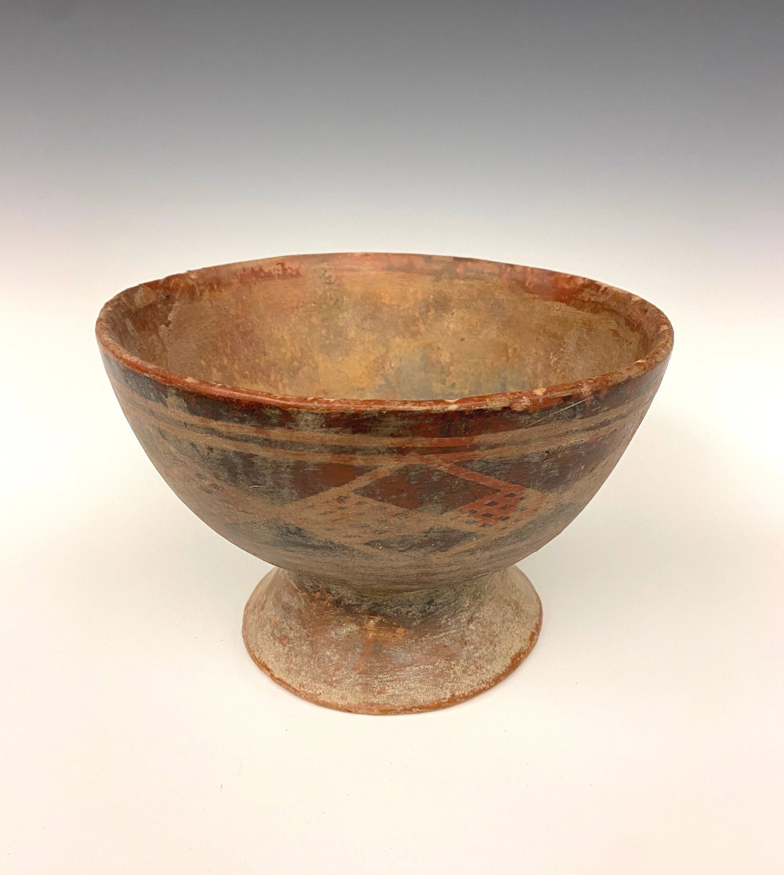 PRE-COLUMBIAN NARINO-CARCHI PEDESTAL POLYCHROME BOWL POTTERY, Circa 800-1000 CE. - Diameter: 7.5 (1 of 20)