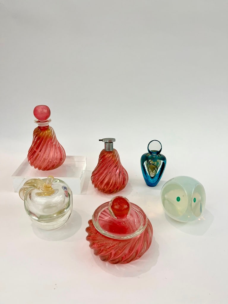 SIX PIECES MURANO ART GLASS. (1 of 15)