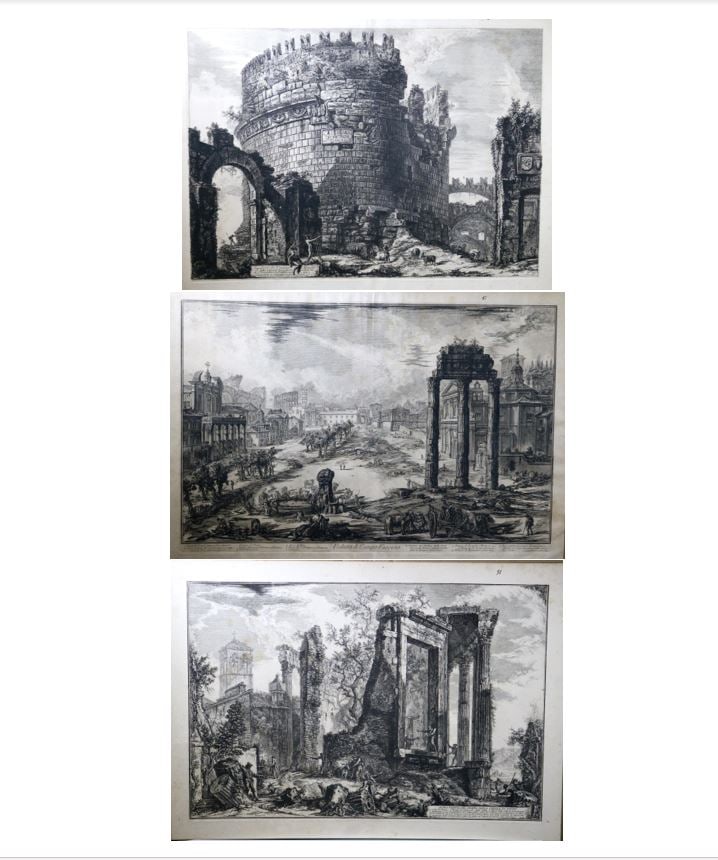GIOVANNI BATTISTA PIRANESI (Italian, 1720 - 1778). Set of three Large Engravings, Three large (1 of 20)