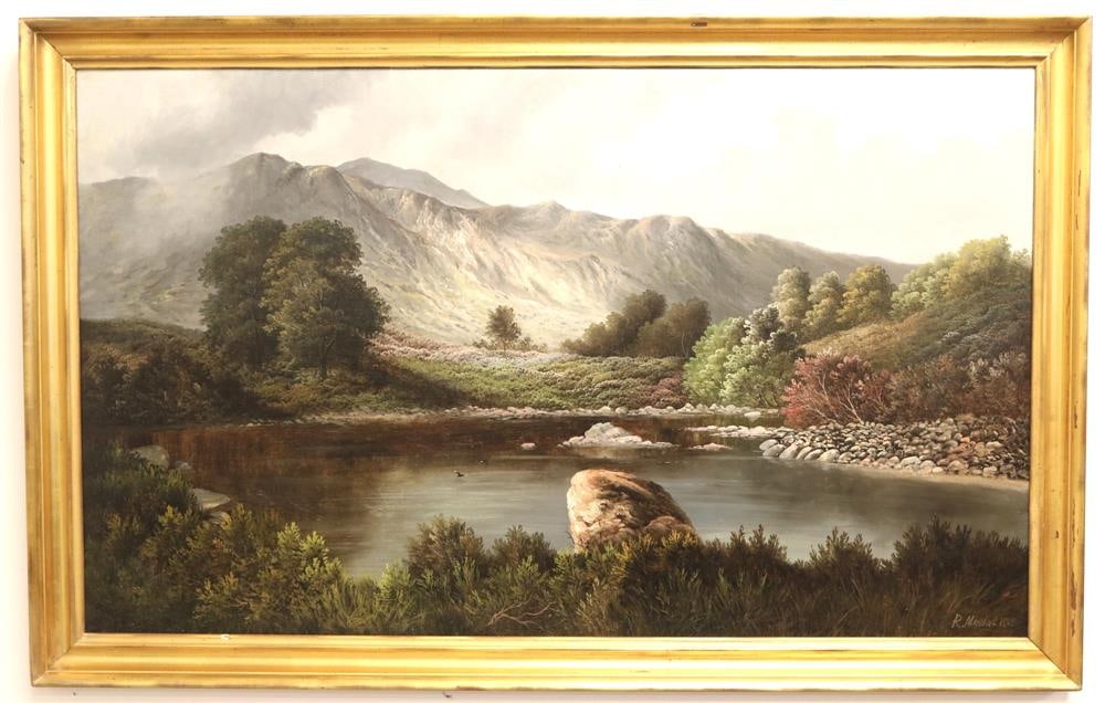 ROBERTO ANGELO KITTERMASTER MARSHALL (British, 1849 - circa 1926). Lake View, 1889, Oil on canvas of (1 of 20)