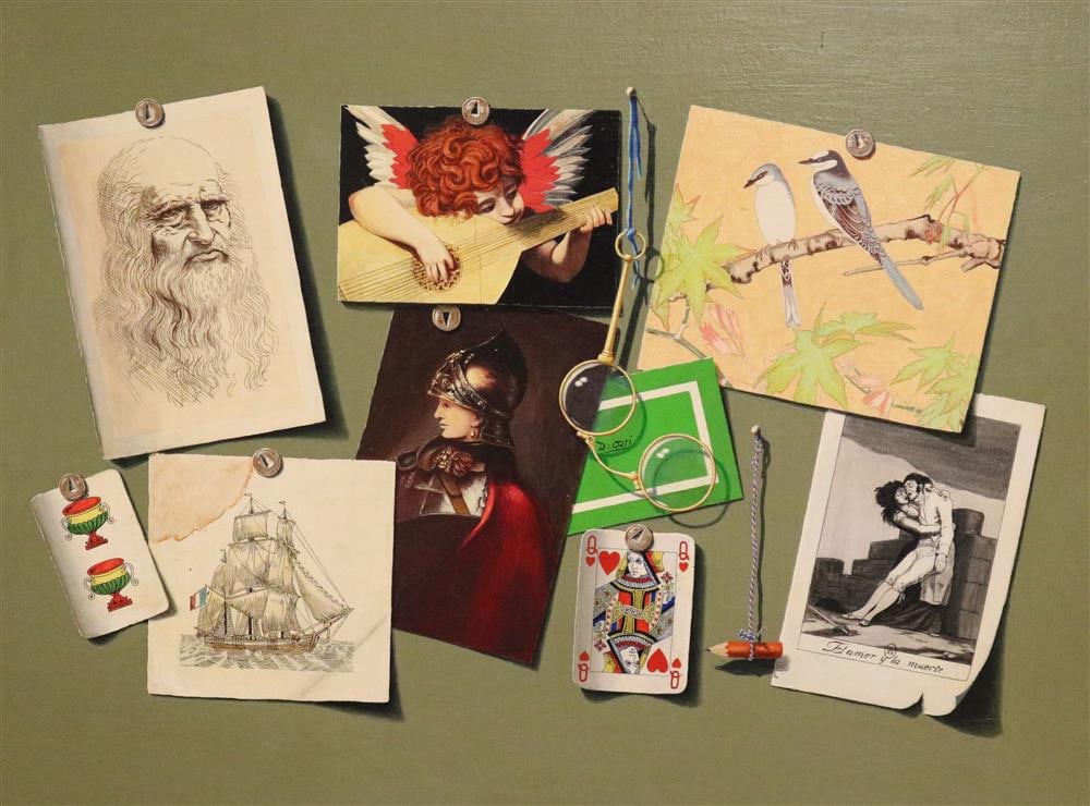 CONTEMPORARY SCHOOL (21st century). El Amor y La Muerte, Oil on panel. Trompe L 'oil painting (1 of 20)