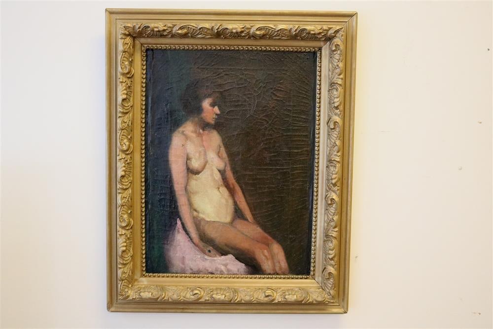 RICHARD EDWARD MILLER (American, 1875 – 1943). Harriette, Oil on canvas. Unsigned. Artist name is (1 of 18)