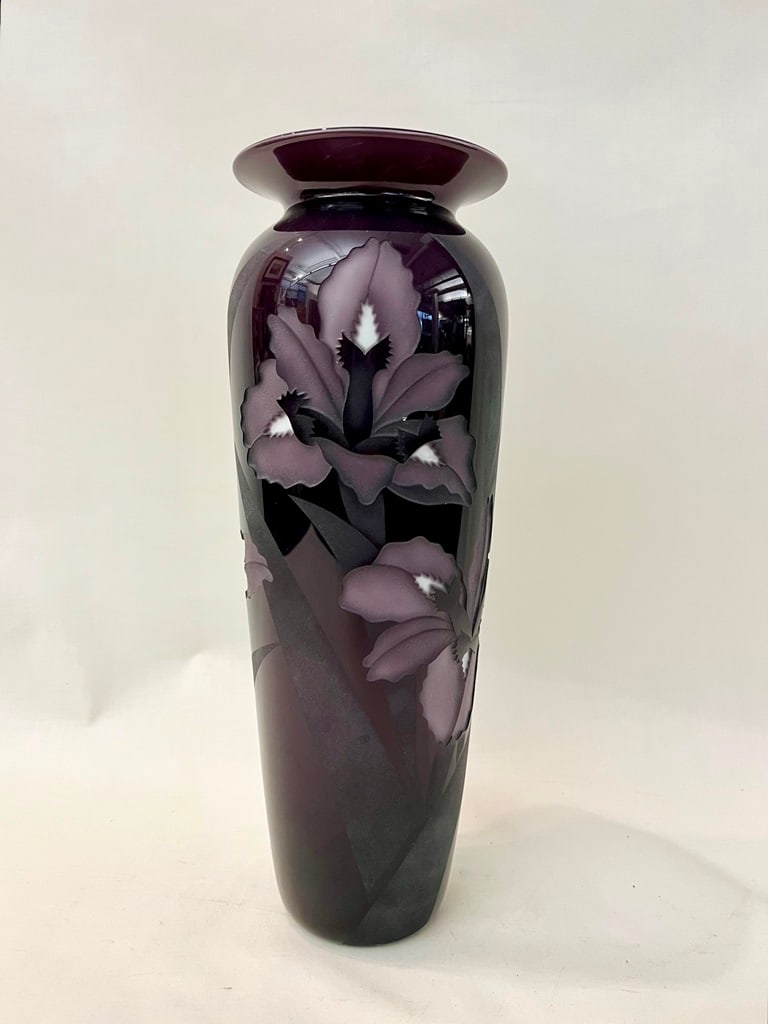 VALERIE SURJAN SIGNED ART GLASS VASE, Signed Valerie Surjan/VS 50-84/ Neurst. - H: 11 1/2 in. (1 of 5)