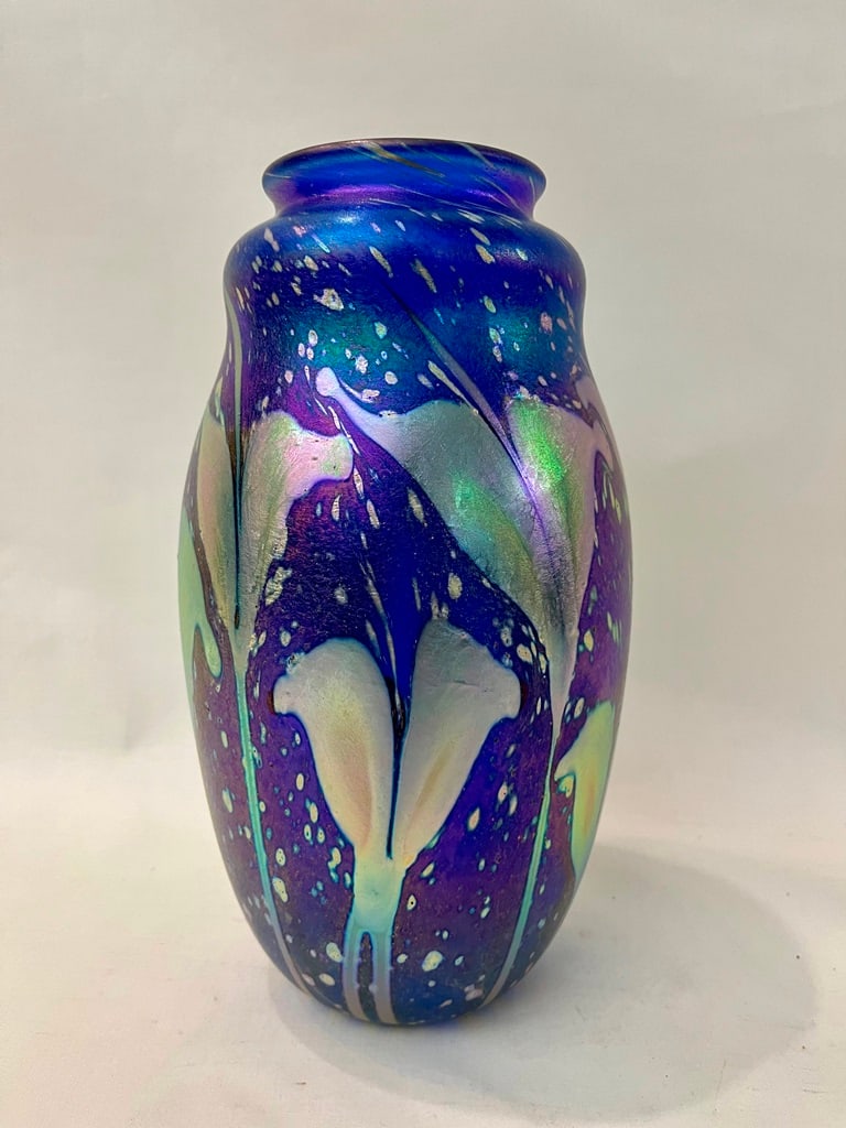 CHARLES LOTTON SIGNED AND DATED "LAVA" VASE, Signed and dated 2003. - H: 9 3/4 in. W: 4 3/4 in. (1 of 4)