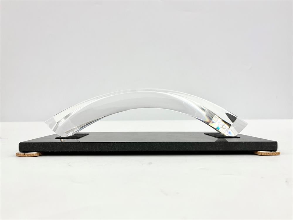 STEUBEN SIGNED COLORLESS CRYSTAL PARTNERSHIP ARCH SCULPTURE, - L: 10 3/4 in. (1 of 3)