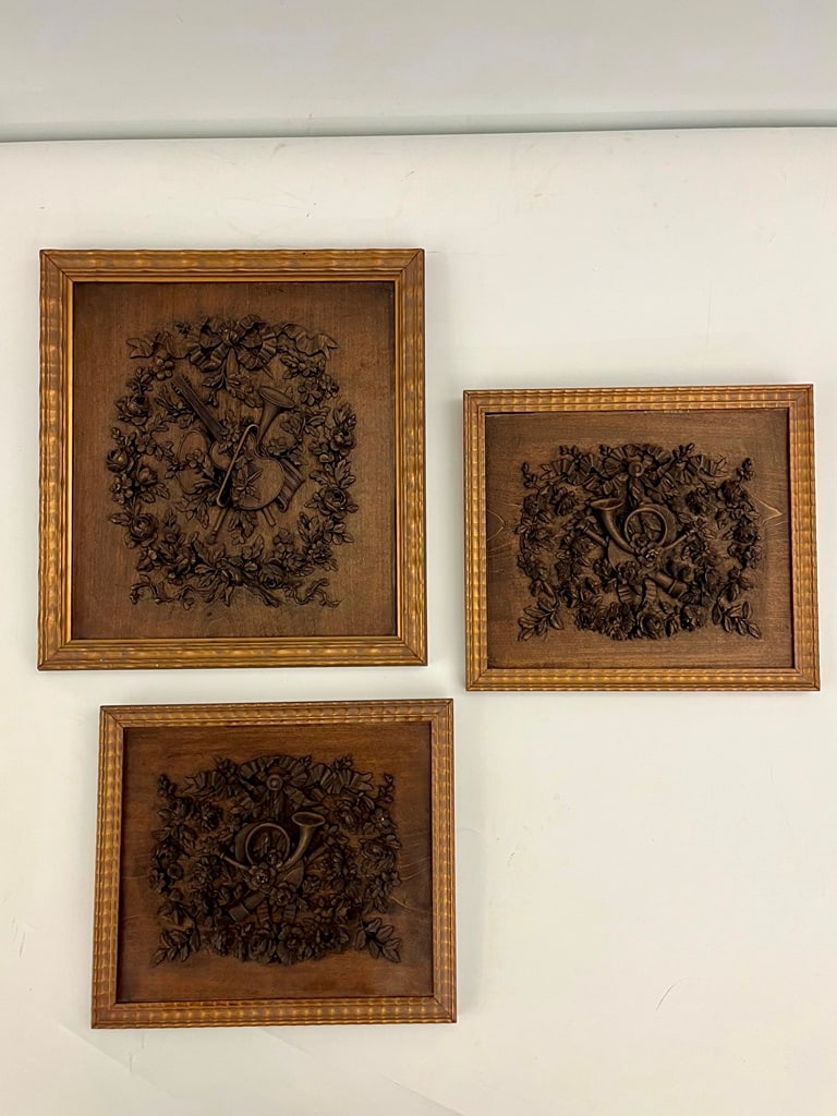 THREE 19TH CENTURY FRENCH FINELY CARVED WOODEN PANELS, (1 of 5)