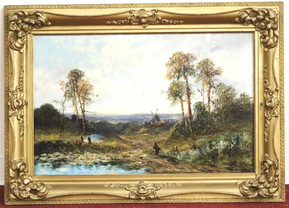 CONTINENTAL SCHOOL (19th century). Landscape, Oil on board. Framed. (1 of 15)