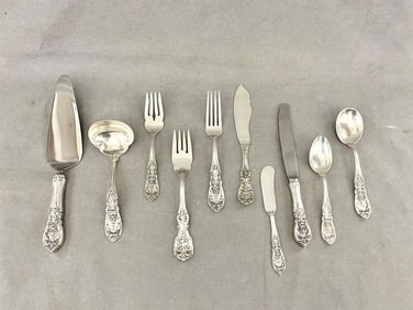 92-PIECE SERVICE INTERNATIONAL CO. "RICHELIEU" PATTERN STERLING SILVER FLATWARE, - Wt. 103 troy oz.,