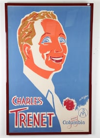 CHARLES TRENET VINTAGE MUSIC POSTER, CIRCA 1936. - Sight: 47 x 30 inches.