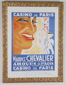 CHARLES KIFFER: MAURICE CHEVALIER, AMOUR, 1989, - Sight: 29 x 21 inches.