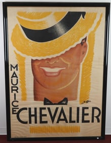 MAURICE CHEVALIER VINTAGE POSTER, 1936, - Sight: 62-1/2 x 45-1/2 inches.