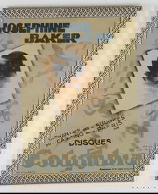 JOSEPHINE BAKER DISQUES COLUMBIA VINTAGE POSTER, 1930, - Sight: 30 x 22 inches.