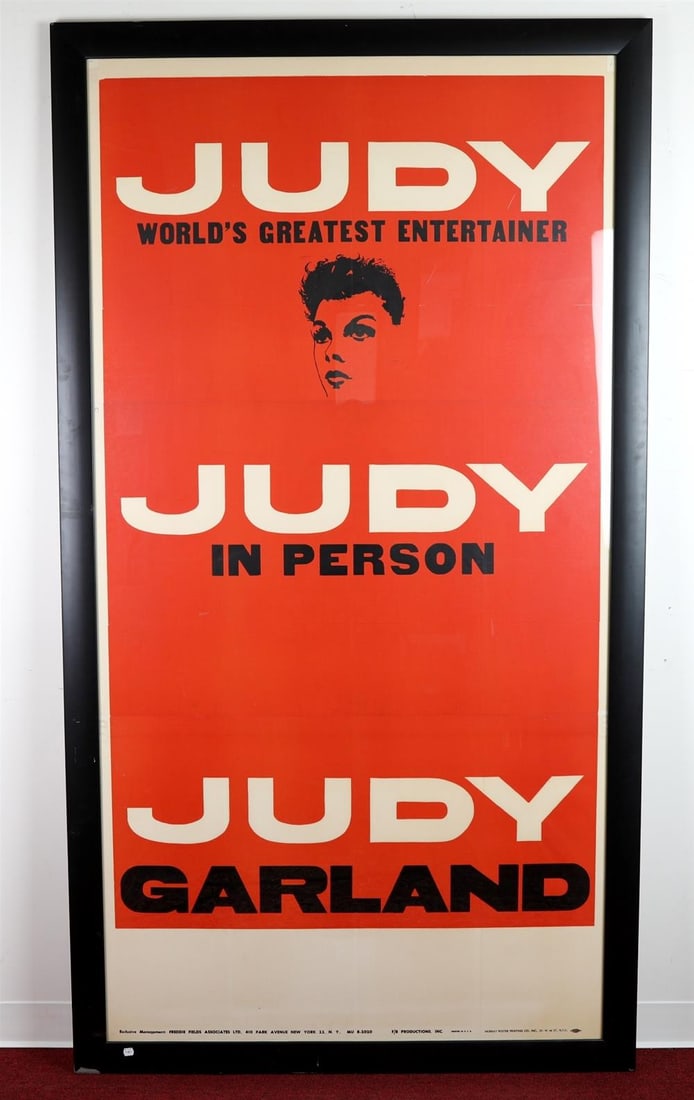 JUDY GARLAND 1960S CARNEGIE HALL NEW YORK VINTAGE POSTER. - 77 x 41 inches. (1 of 8)