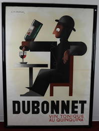 DUBONNET DUBONNET VIN TONIQUE AU QUINQUINA VINTAGE POSTER BY A.M. CASSANDRE, CIRCA 1932. - Sight: 67