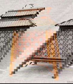 JAPANESE BAMBOO MODEL OF PAGODA, - H: 22"; W: 18".